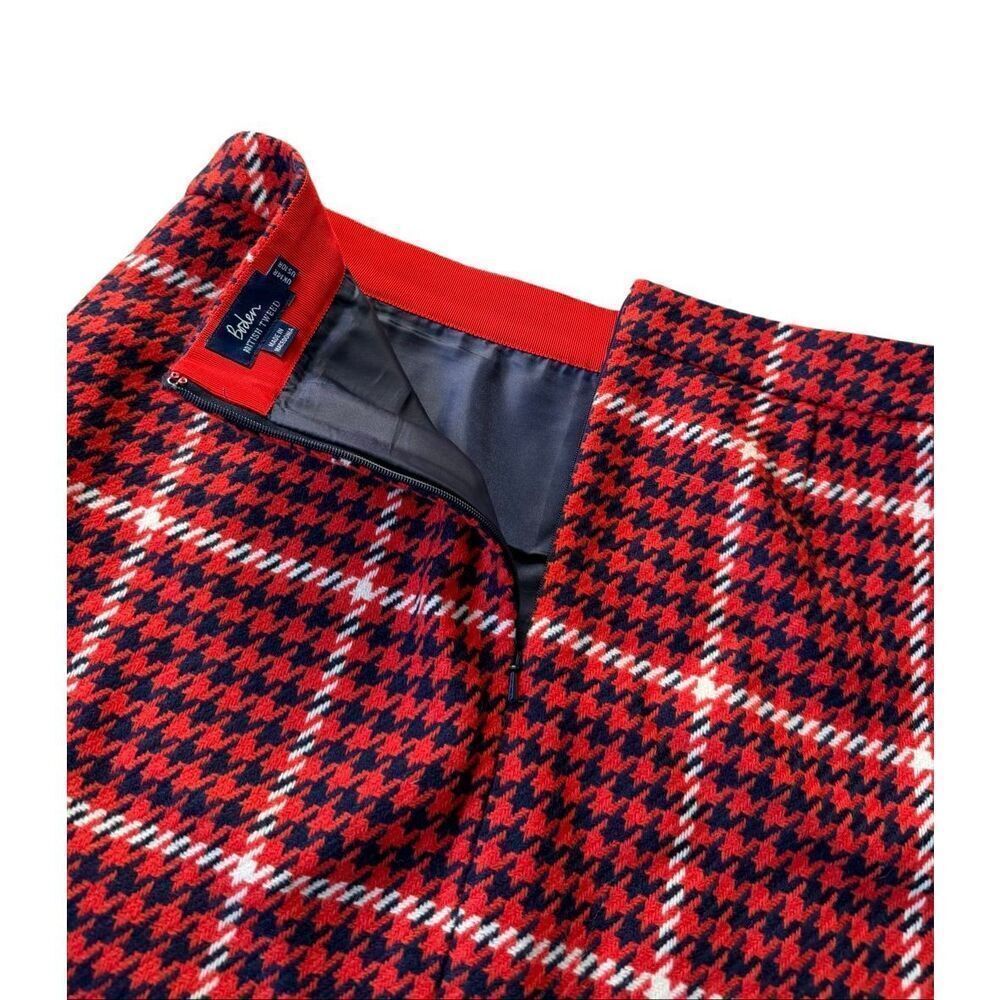Boden British Tweed Red Navy Houndstooth Mini Skirt‎ size 10 - Picture 10 of 10